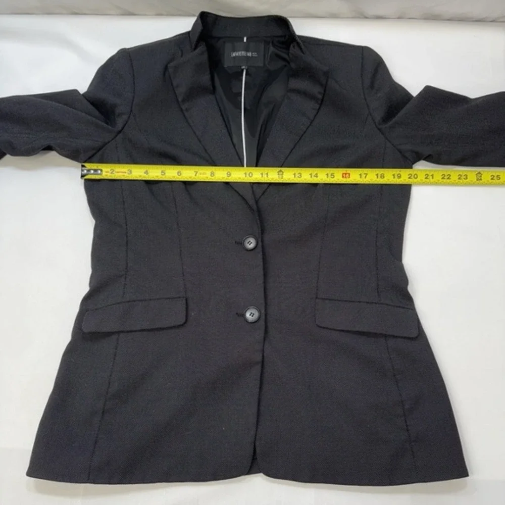 Lafayette 148 Womens Blazer Jacket Size 10 Virgin Wool Blend Micro Polka‎ Dots